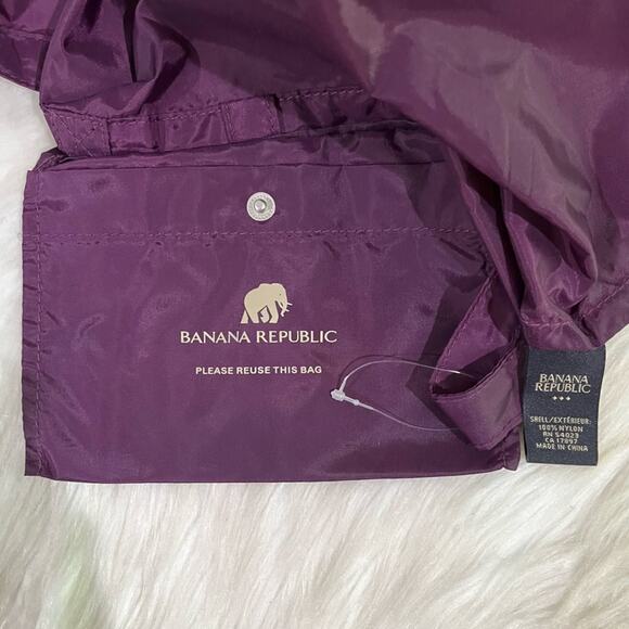 NEW Banana Republic Elephant Nylon Reusable Packable Shopper Tote Large Plum NWT - Picture 7 of 13